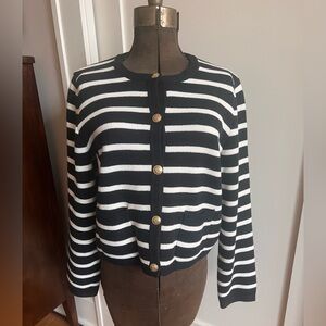 Striped Cotton Sweater Lady Jacket by J.Crew